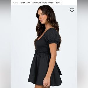 Princess Polly Everyday Sunshine Mini Dress Black - NEW WITH TAGS